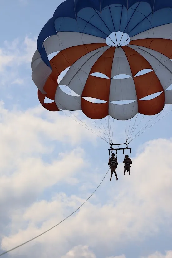Island Parasailing over the bay.