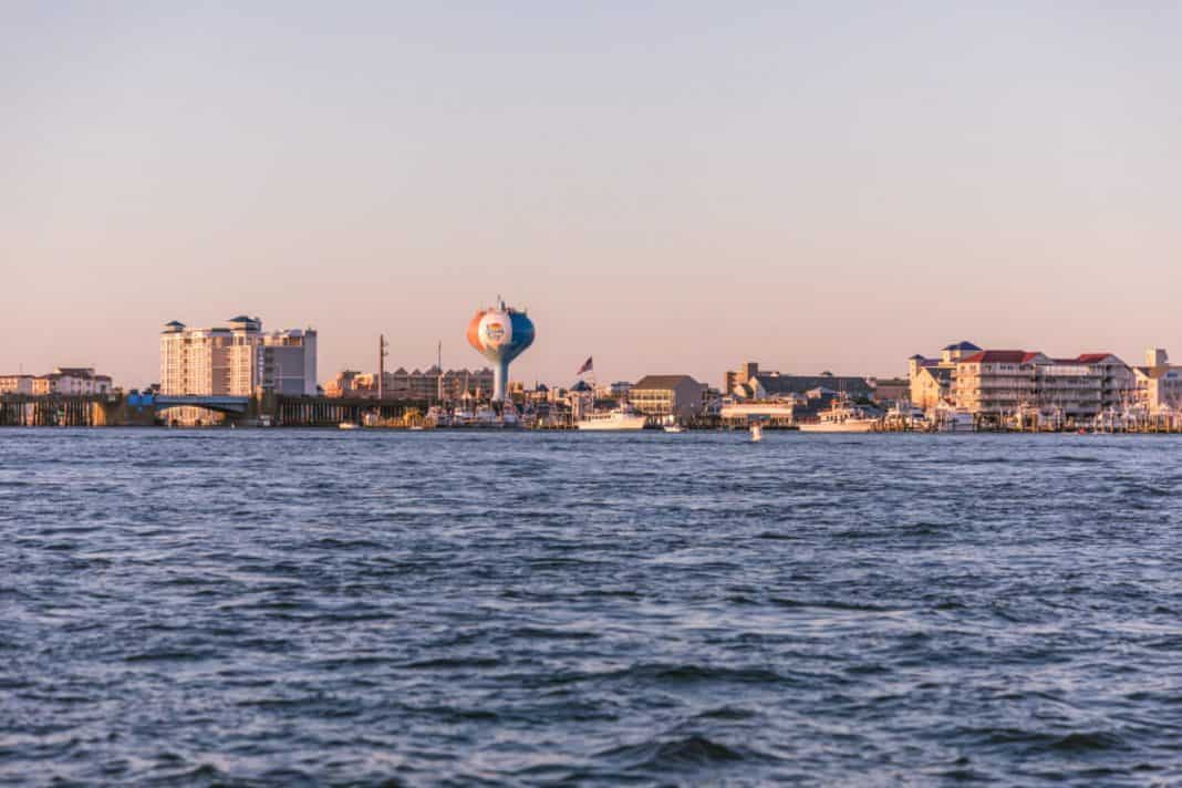Ocean City Skyline from OC Bay Hopper Shore Craft Beer Cruise