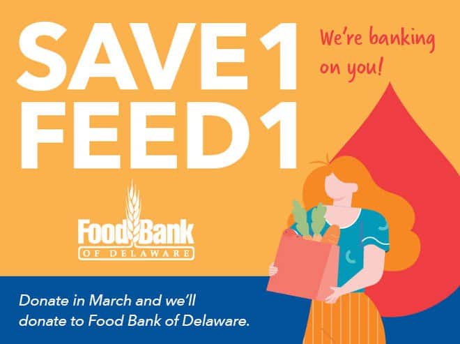 Blood Bank of Delmarva teams up with Food Bank of Delaware for Save 1, Feed 1 Campaign
