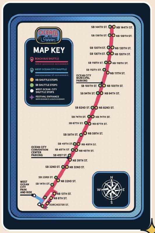 Public Transit Map Oceans Calling Festival 2024