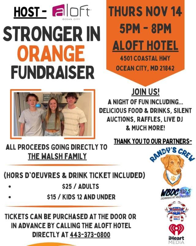 tyler walsh stronger in orange fundraiser