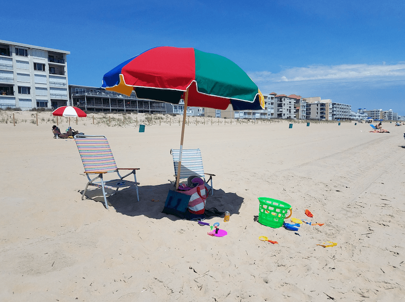 Ocean City, Maryland, beach, umbrella