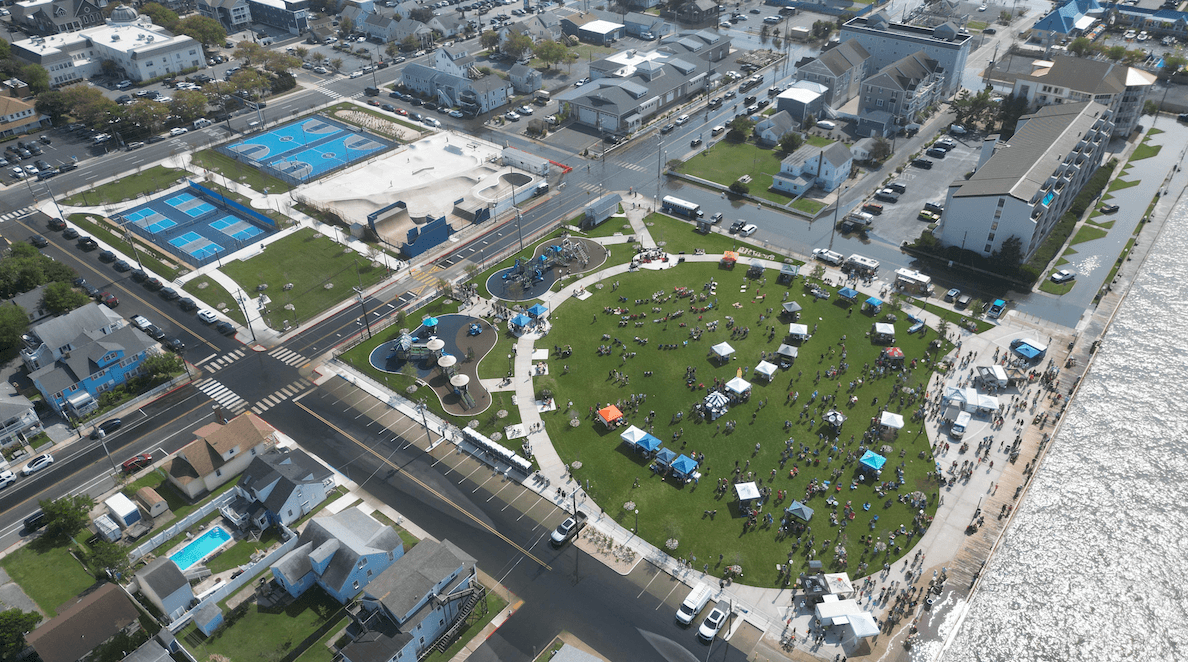 Ocean City, Maryland, 4th Street Park, OCtoberfest, aerial