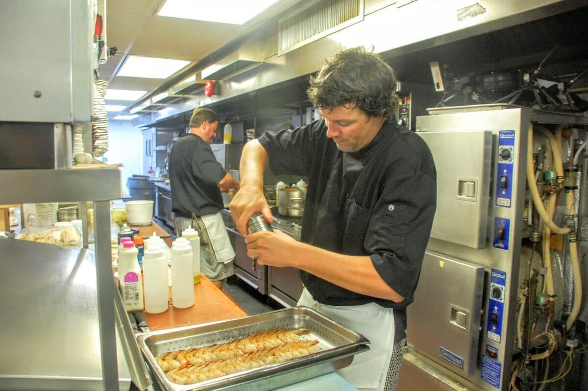 The kids in the kitchen at Captain's Table