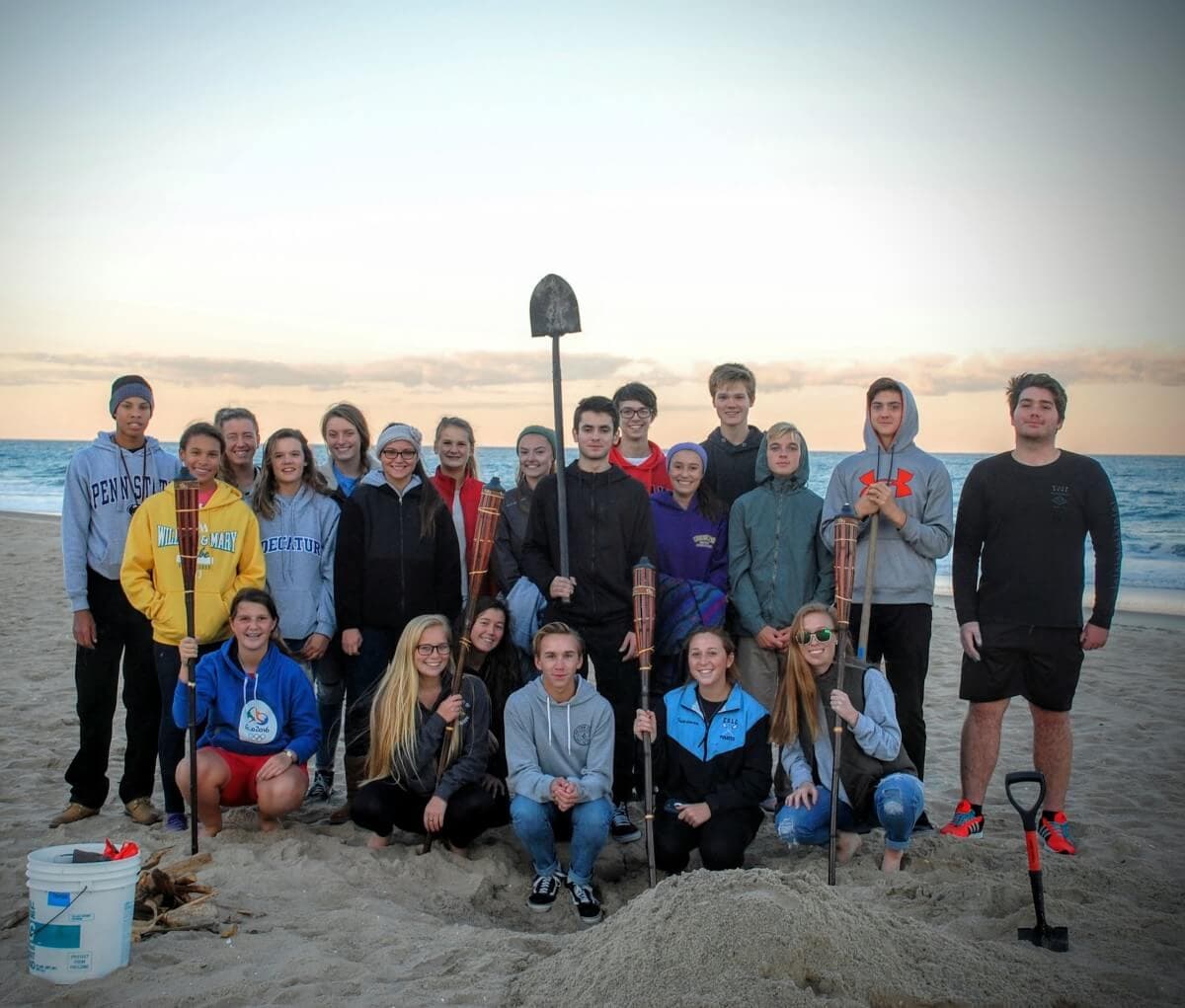Surfers celebrate the season