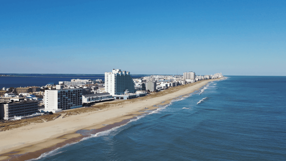 Ocean City's beautiful winter beach from the sky