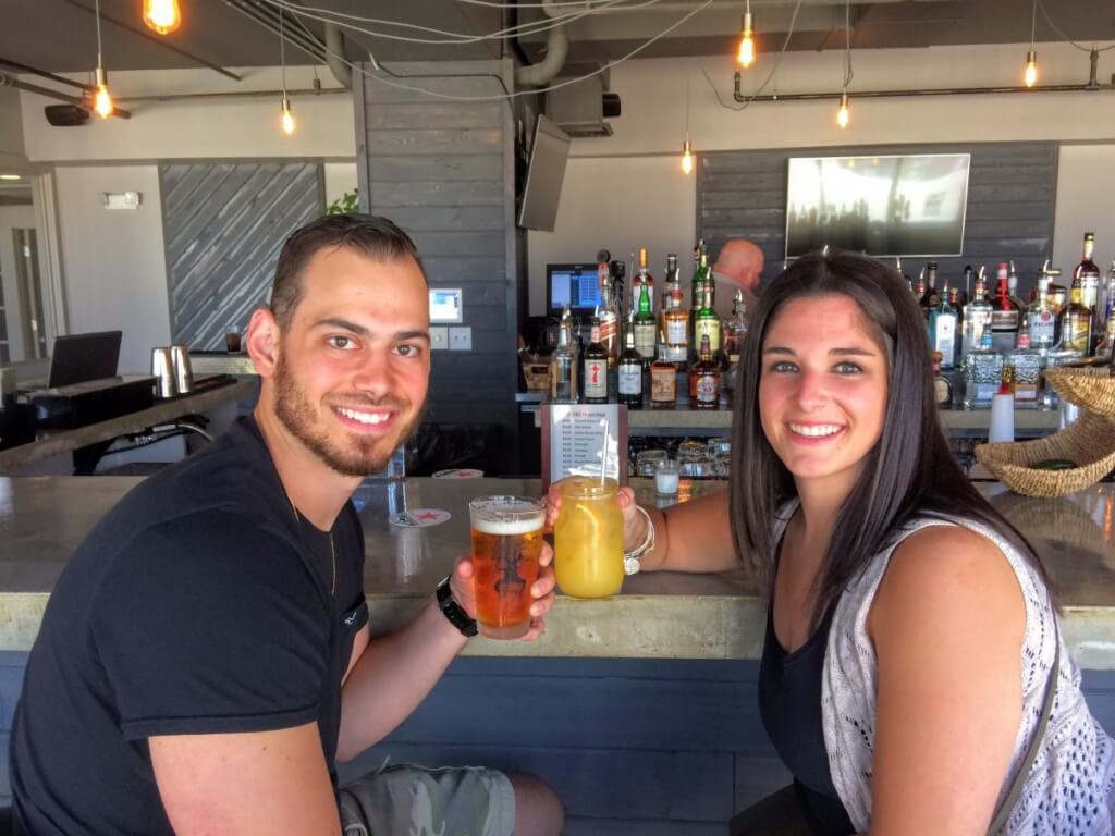 Jacob Stampf and Morgan Murray at the bar.