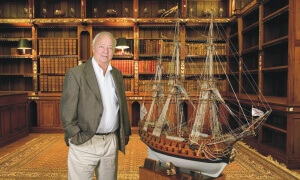 John Amrhein, Jr. with model of La Galga
