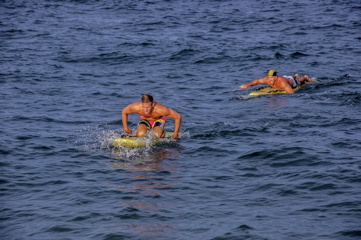 Lifeguard paddling
