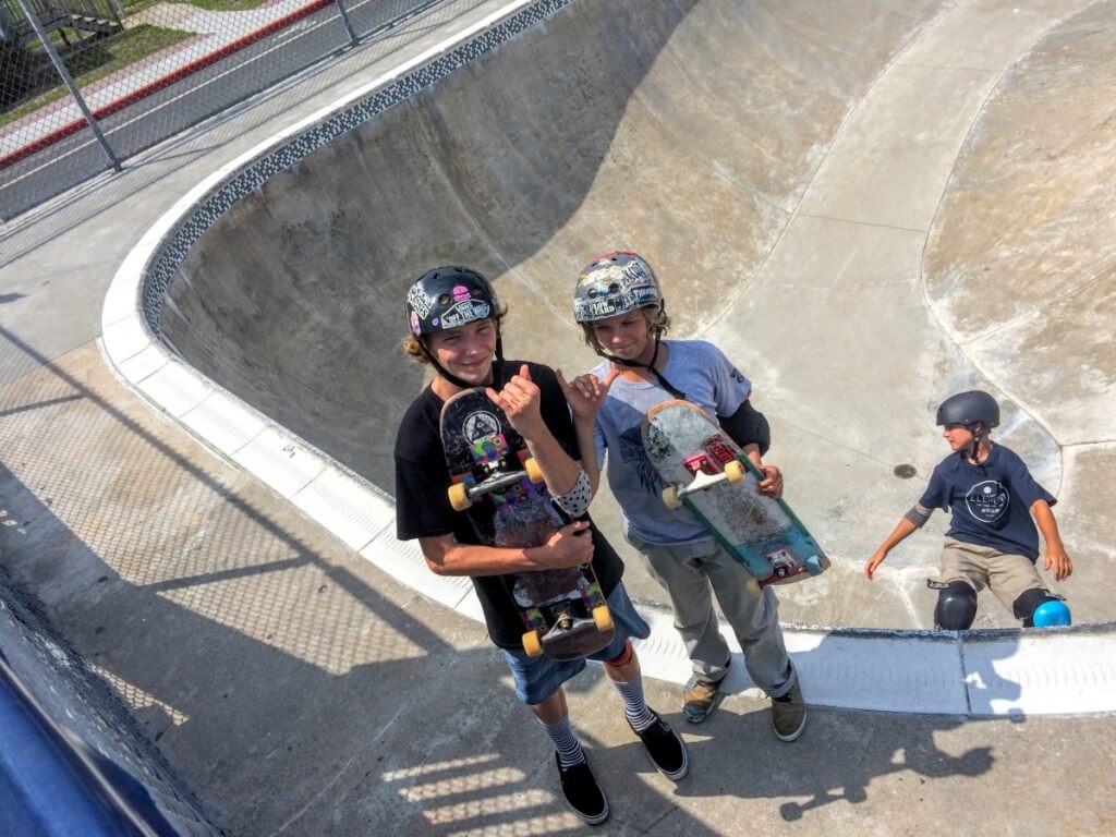 kids at the skate park