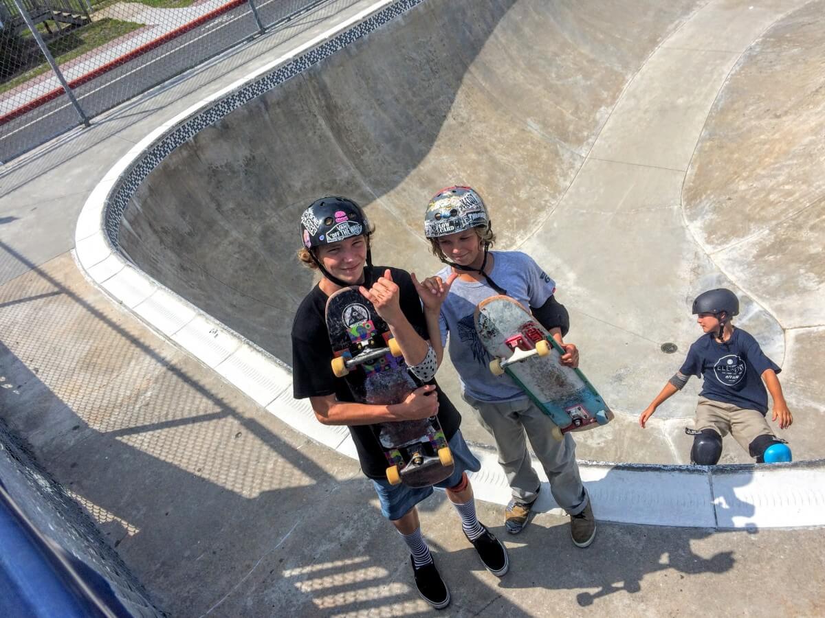 kids at the skate park