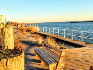 Bench at inlet park Ocean City Maryland