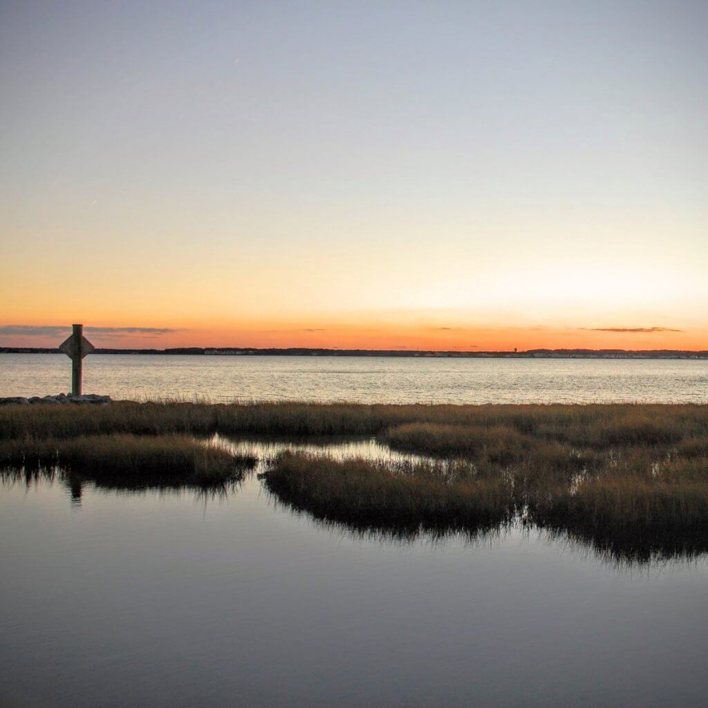 reflection of the isle of wight marsh