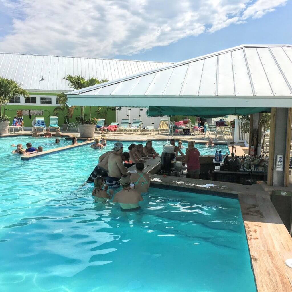 The swim-up pool bar is one of the great exclusive amenities at Massey's Landing. It's the only one in the state and is a super-cool way to spend an afternoon.