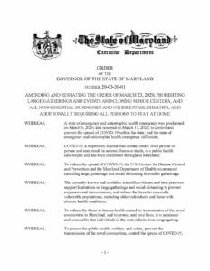 Governor Hogan Stay at Home Orders