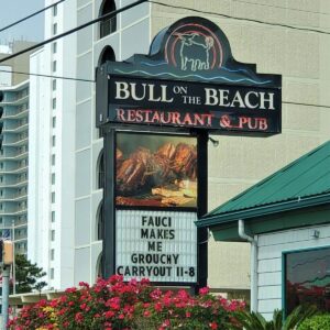 Bull on the Beach Has Jokes