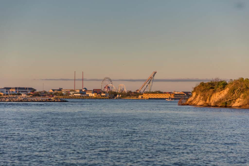 Ocean City Skyline at Dusk Aboard the Shore Craft Beer Cruise
