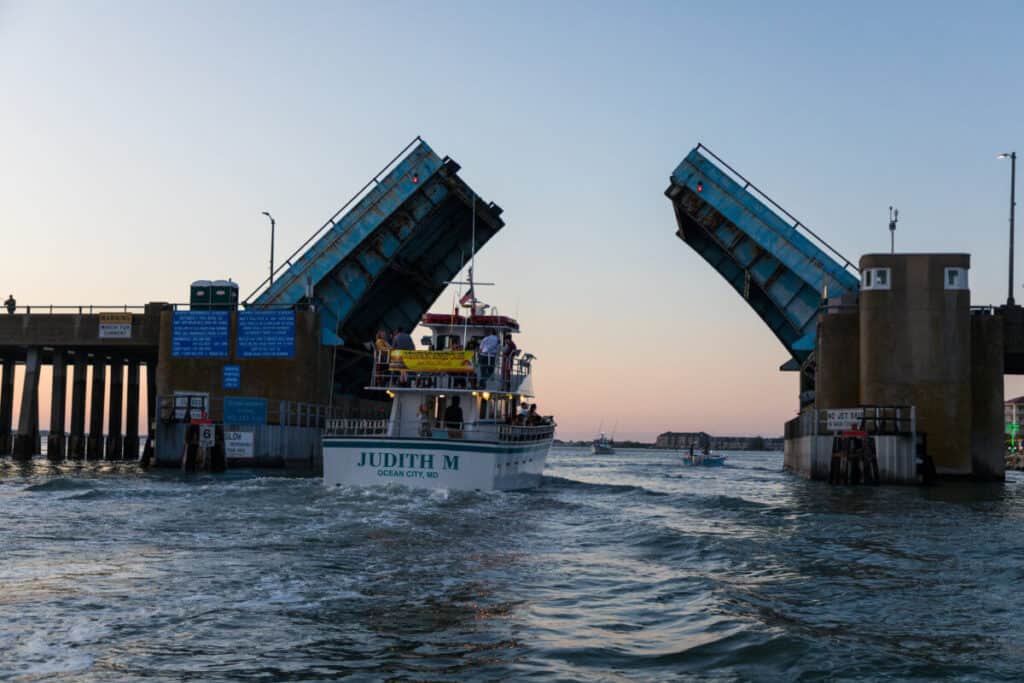 The Judith M Takes a Cruise Under Ocean City Drawbridge