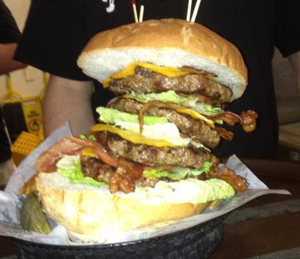 Brass Balls Saloon's "Biggest Balls of Them All" Burger Challenge - FoodChallenges.com - FoodChallenges.com