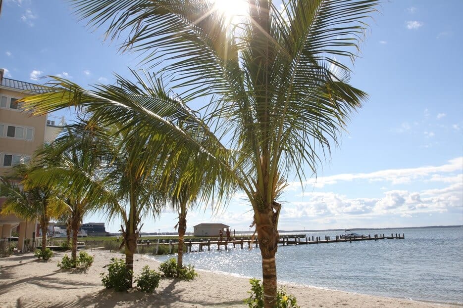 private beach at the princess bayside