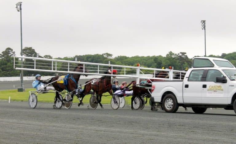 Live harness racing under way at Ocean Downs