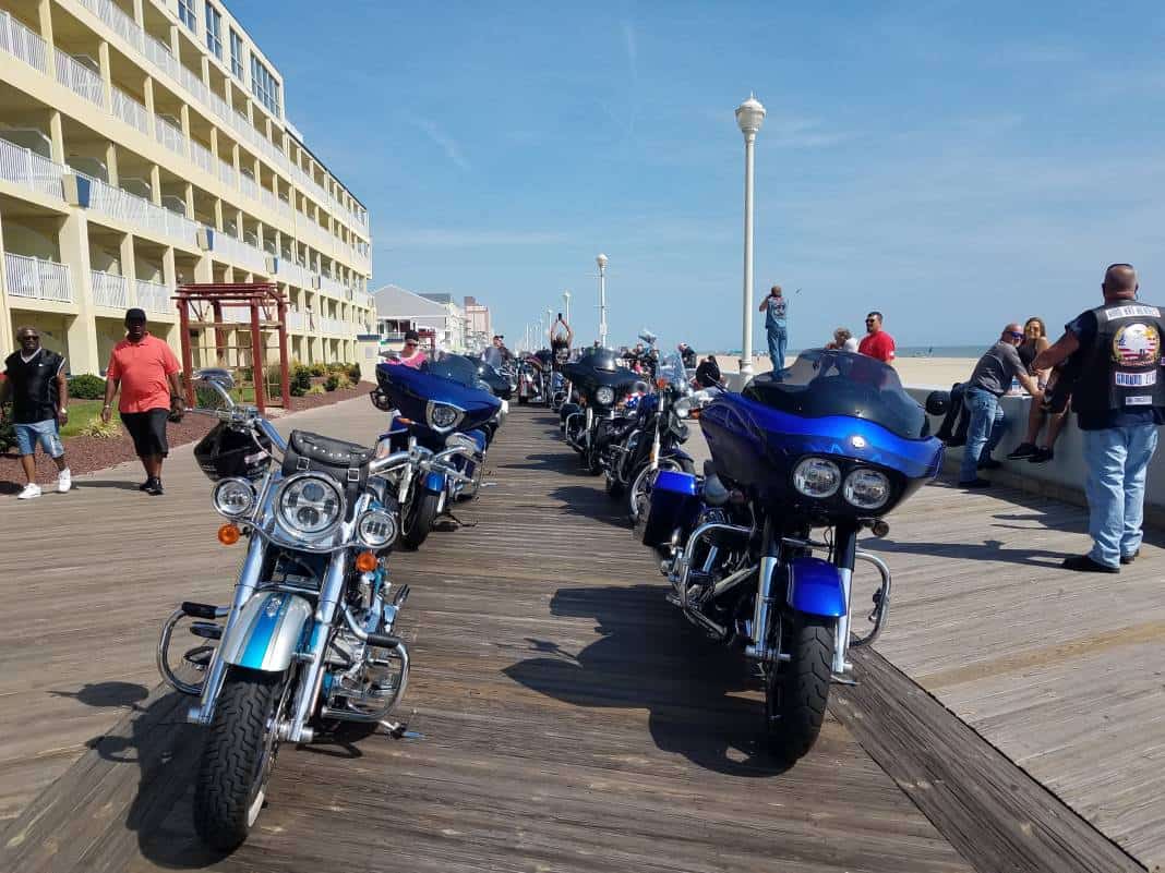 Bikes on the Boardwalk for Bike Week in Ocean City