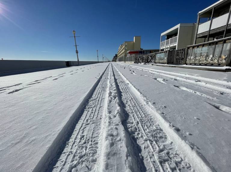 Snow on the Ocean City Boardwalk