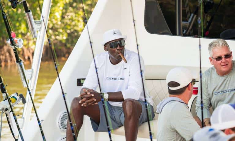 Michael Jordan fishes in the white marlin open