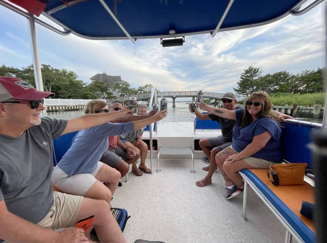 Saying cheers on the OC Bay Hopper!