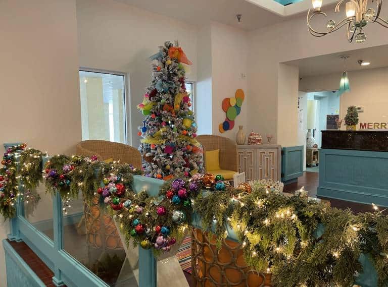 Hotels are decorated for the Holidays!