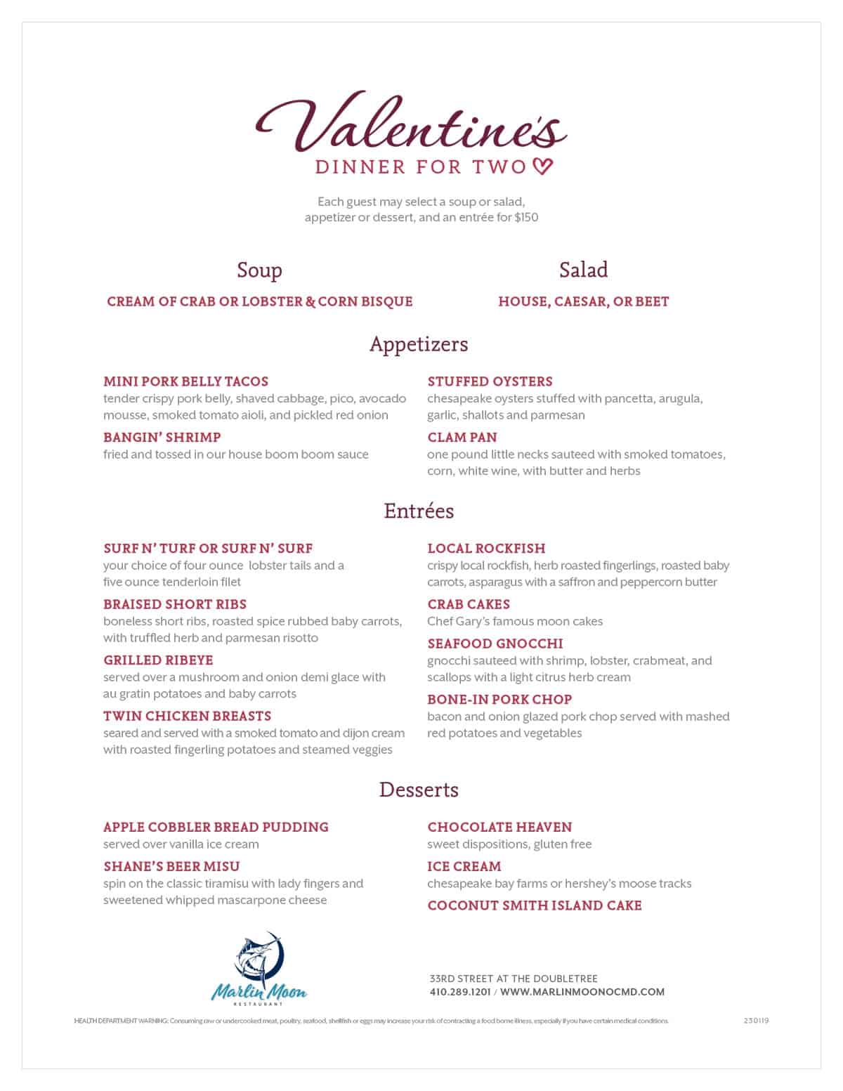Marlin Moon-valentines-menu-2023