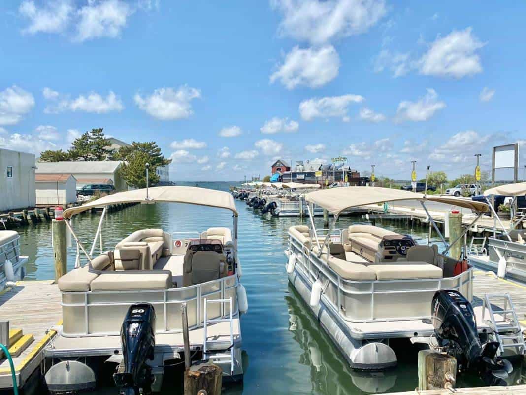 Pontoon boats at Bayside Boat Rentals