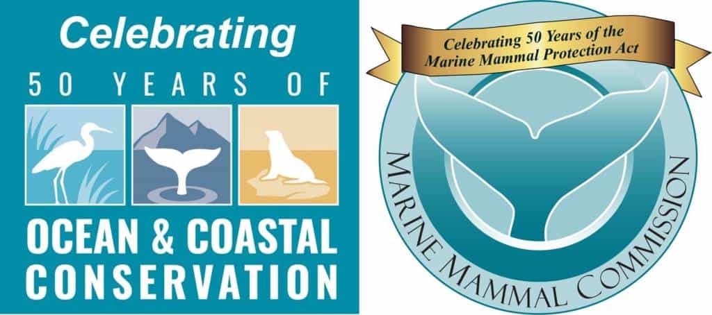 marine mammal commission logo celebrating marine mammal protection act