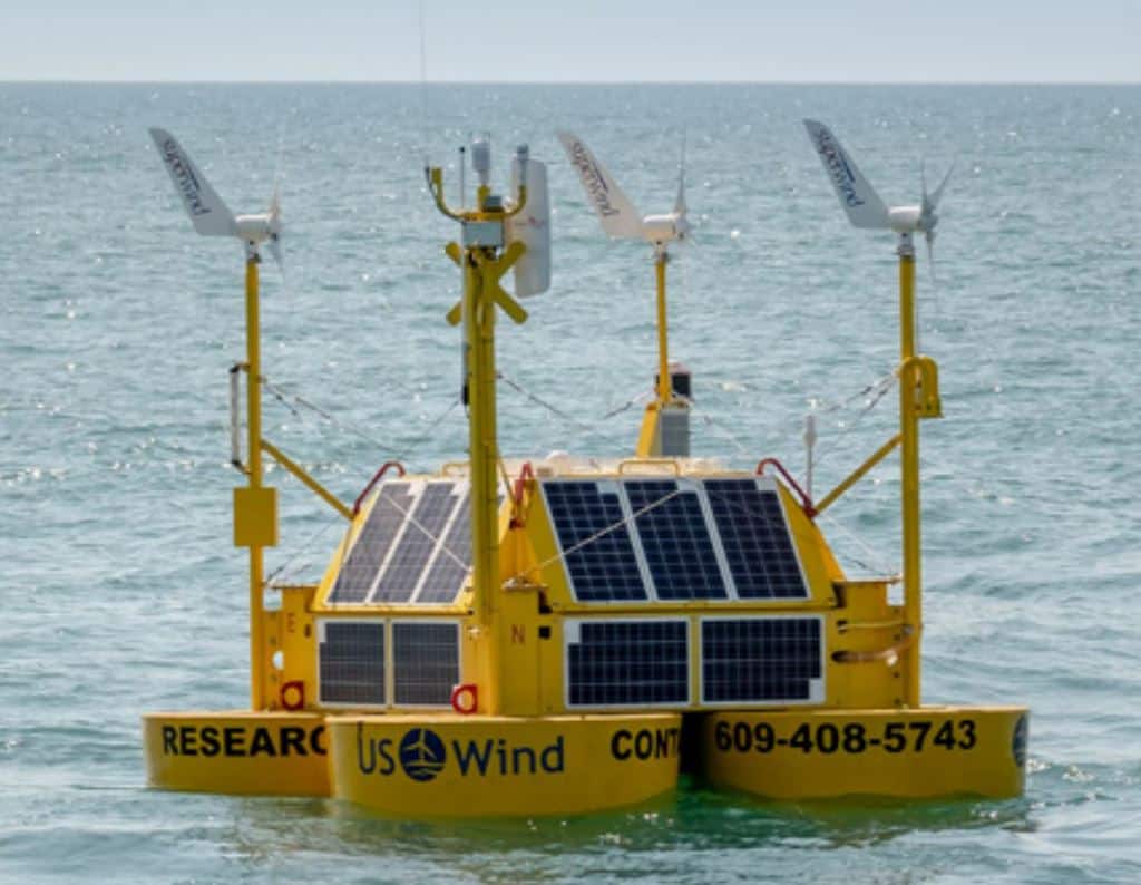 Buoy used by us wind to research nearby animals and their habits