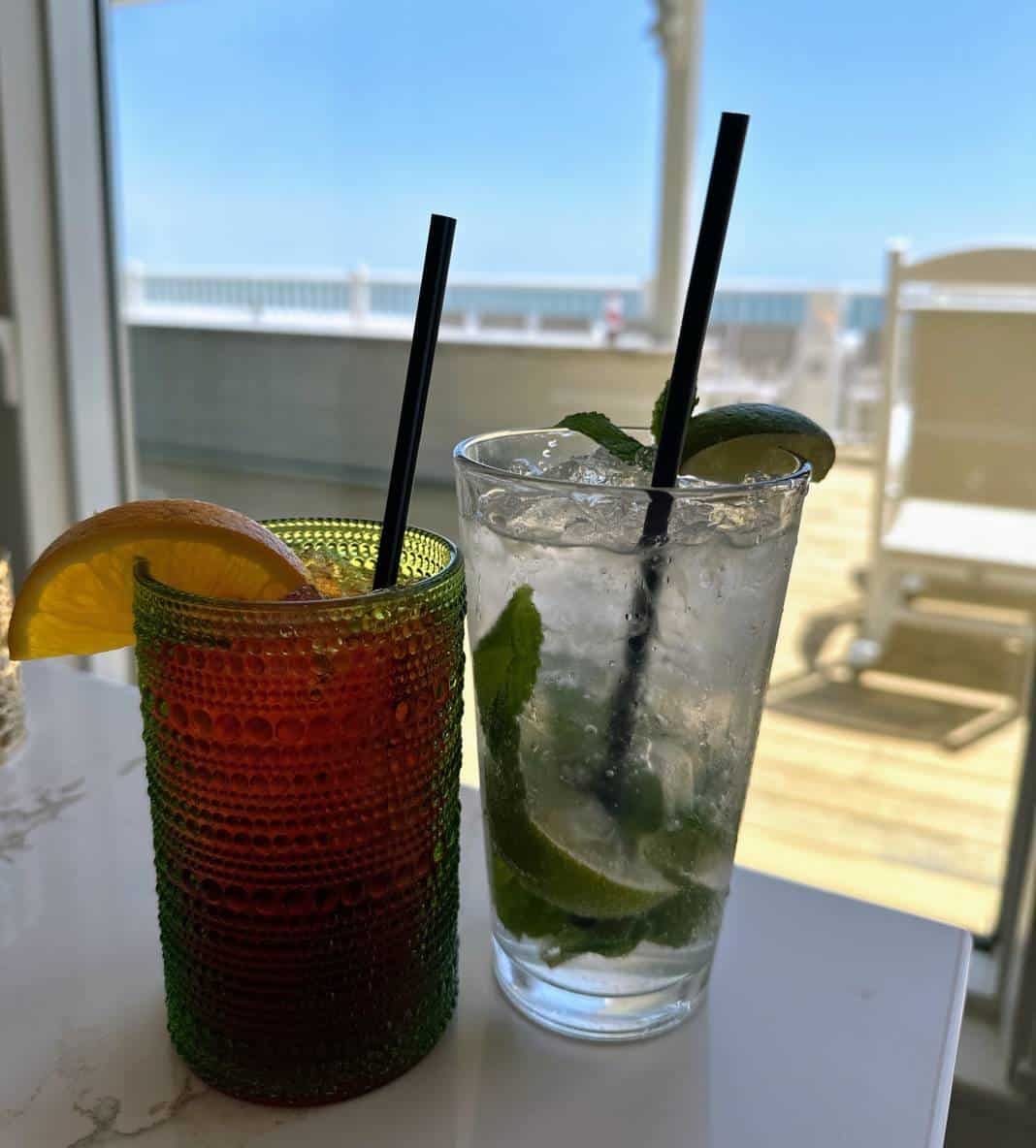 mocktails in Ocean City at the new restaurant the Solstice inside the Hilton Garden Inn