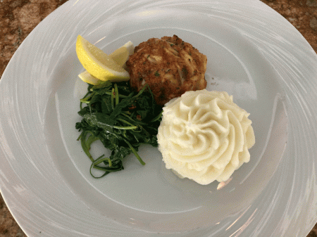 crab cake from Captain's Table