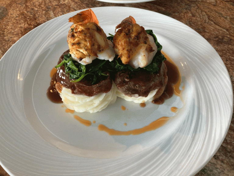 surf and turf at the Captain's table