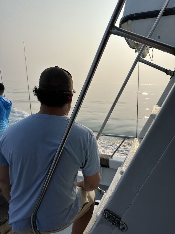 a quiet sea aboard the Angler