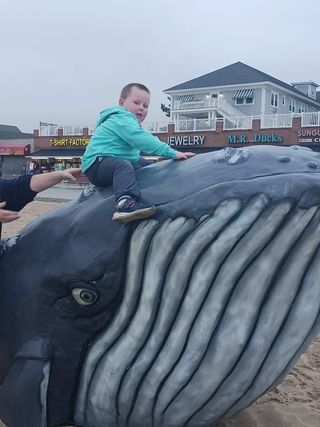 climbable whale on the ocean city boardwalk