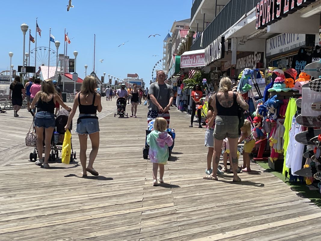 Walking the Boardwalk in Ocean City is a family affair.