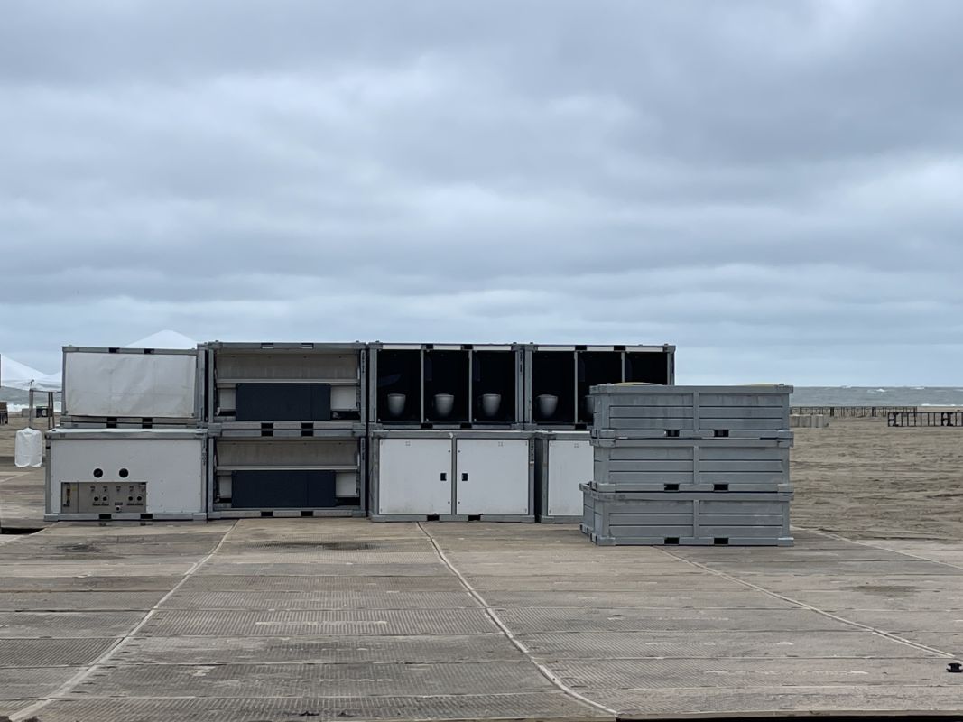 Lots of containers are needed to set up Oceans Calling 2023