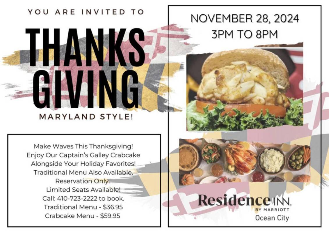 Residence Inn Thanksgiving menu