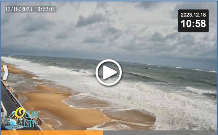 Time Lapse Webcams in Ocean City of the Coastal Storm – December 18, 2023