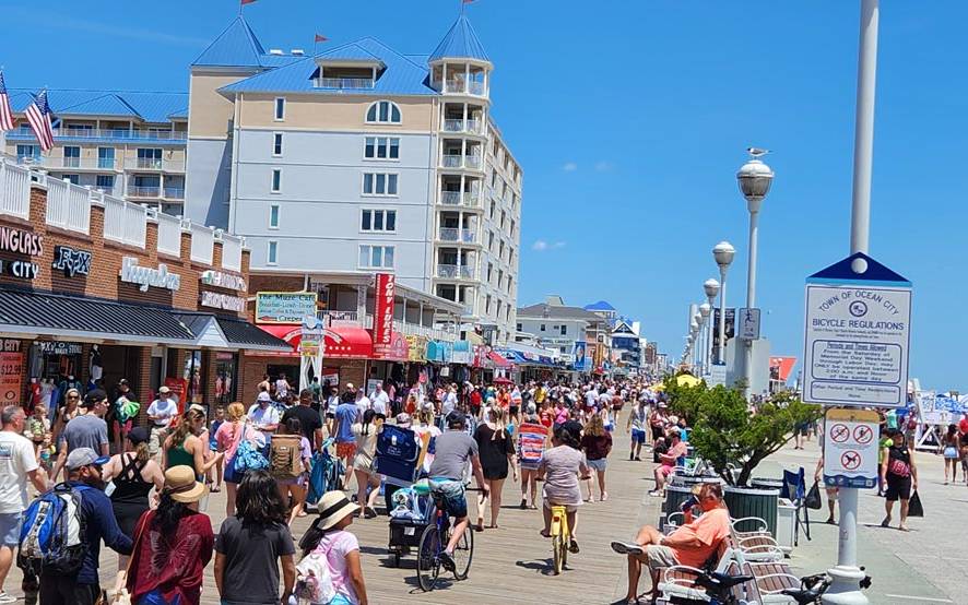 The Boardwalk crowds in Ocean City MD