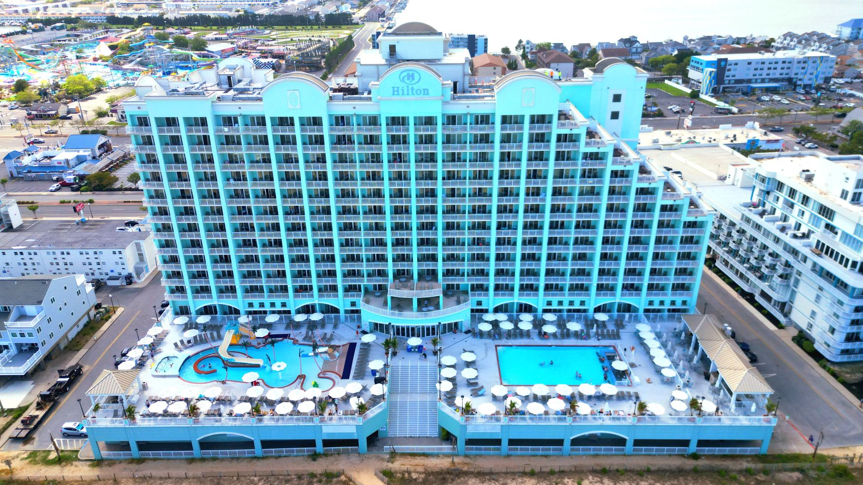 Hilton Oceanfront Suites Aerial View in Ocean City, MD