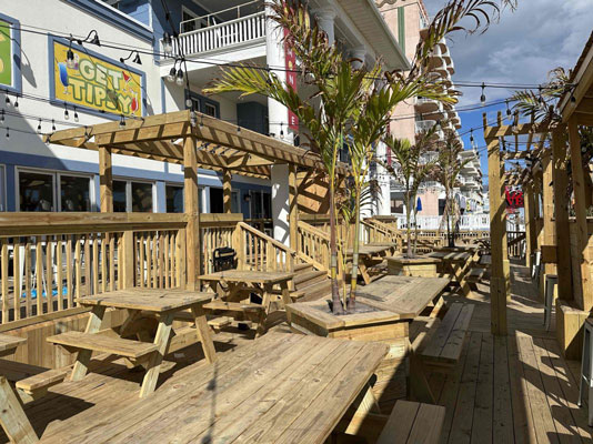 Outdoor seating at the Tipsy Taco in Ocean City, MD
