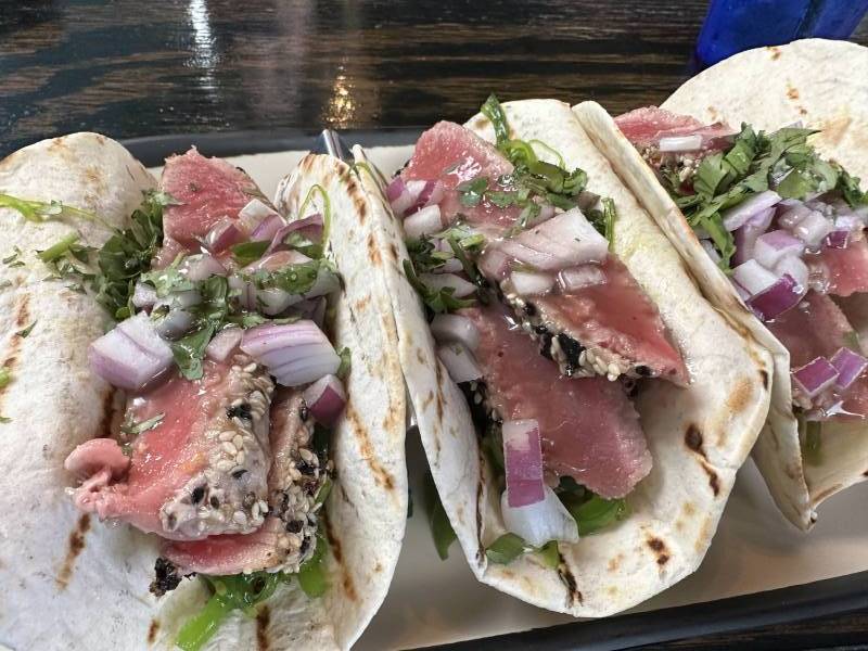 tuna tacos at Shotti's Point Luna's