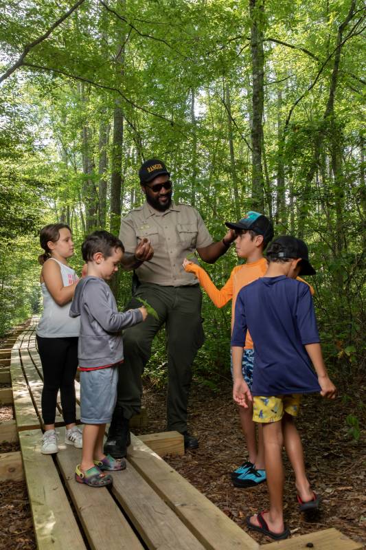 Pocomoke River State Park Interp trail with kids