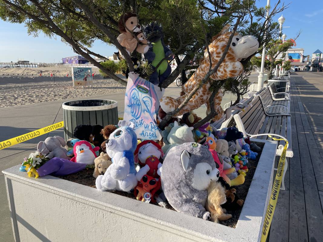 memorial for the child killed by the tram in Ocean City, MD