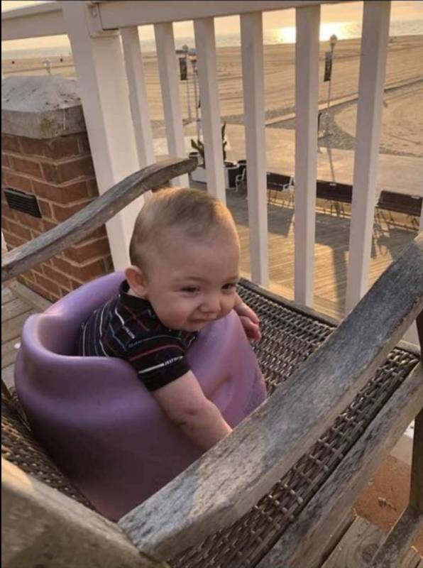 Baby on balcony in Ocean City Md